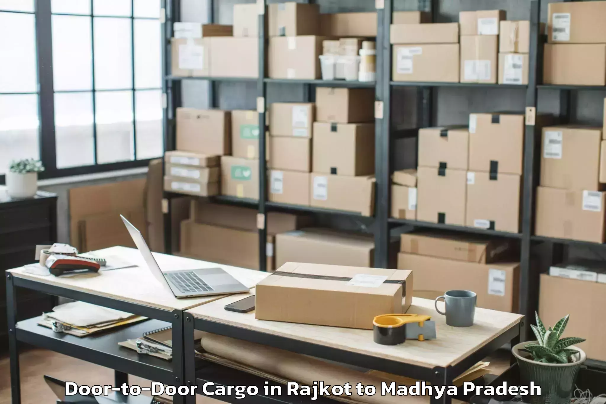 Professional Rajkot to Lnct University Bhopal Door To Door Cargo